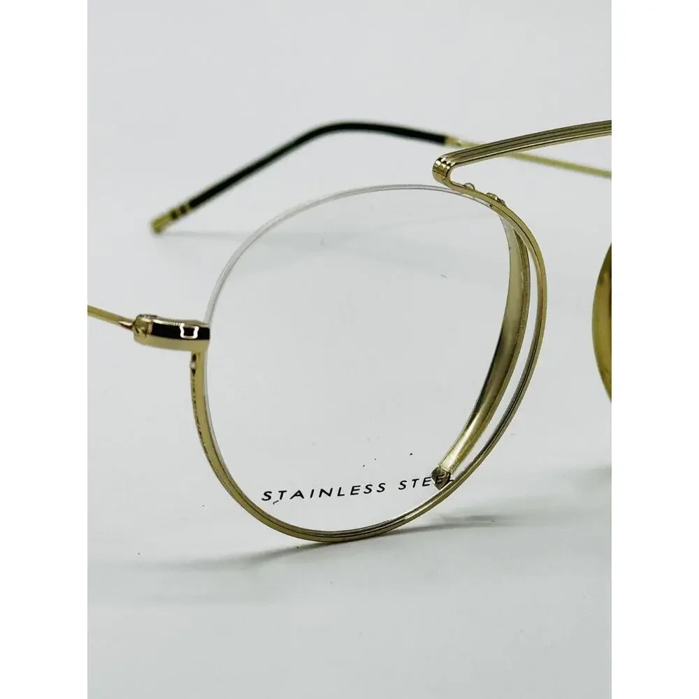 Morel 1880 Eyeglasses Frames Arsene 60122M-DM12 Gold Semi-Rimless 52-19-145